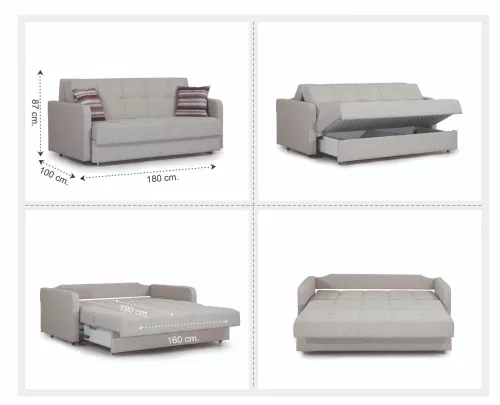 By Kohler  Stella 2,5 Seat Bed-Sofa W180xD102xH88cm ( Bed Space 160x190cm)  (202451)
