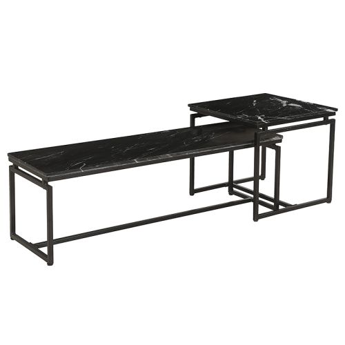 By Kohler  Coffee Table Marble Black (Set of 2) 130x40x40cm | 55x55x50cm  (200278)