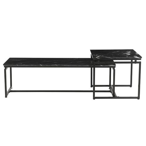 By Kohler  Coffee Table Marble Black (Set of 2) 130x40x40cm | 55x55x50cm  (200278)