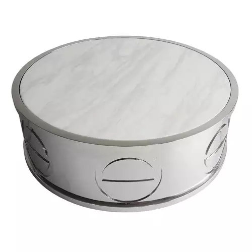 By Kohler  Coffee Table Baton White Marble 95x95x32cm  (200799)