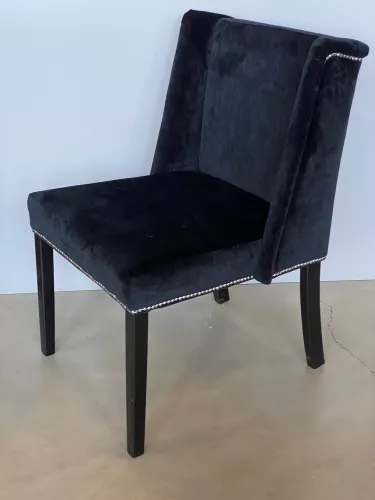 By Kohler  Sale Venlo Wing dining chair - Juke Onyx 169 - Black Legs - Silver Nails - Silver Ring  (200200-4)