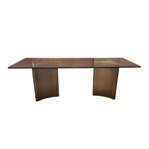 By Kohler  Table Pitsburg 220x90x76cm Brushed Antique Bronze / Smoked Glass (202210)